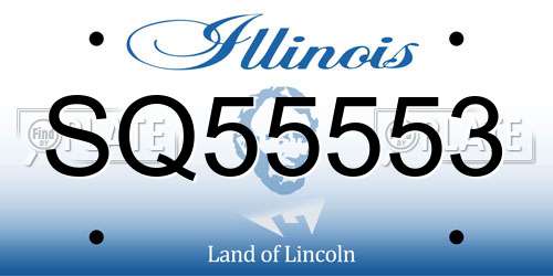 SQ55553 Illinois License Plate