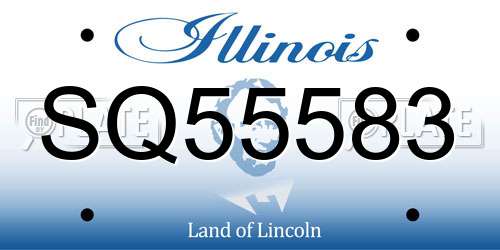 SQ55583 Illinois License Plate