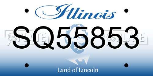 SQ55853 Illinois License Plate