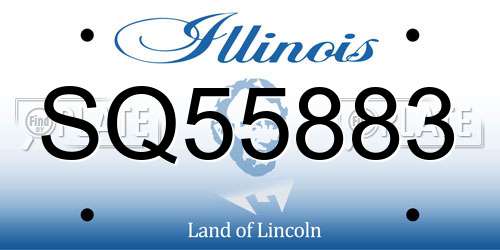 SQ55883 Illinois License Plate