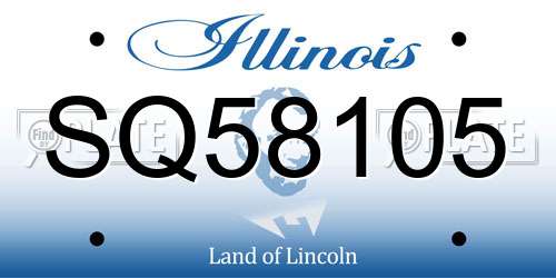 SQ58105 Illinois License Plate
