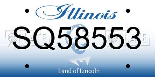 SQ58553 Illinois License Plate