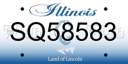 SQ58583 Illinois License Plate
