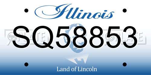 SQ58853 Illinois License Plate
