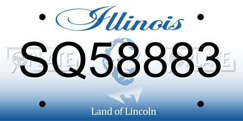 SQ58883 Illinois License Plate