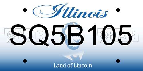 SQ5B105 Illinois License Plate