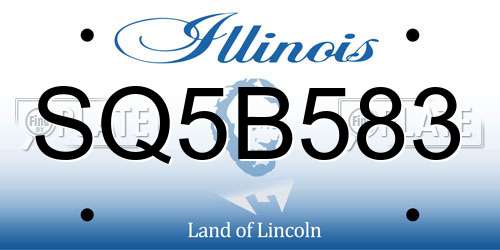 SQ5B583 Illinois License Plate