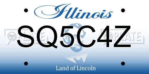 SQ5C4Z Illinois License Plate
