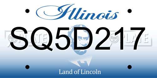 SQ5D217 Illinois License Plate