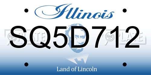 SQ5D712 Illinois License Plate