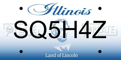 SQ5H4Z Illinois License Plate