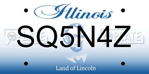 SQ5N4Z Illinois License Plate
