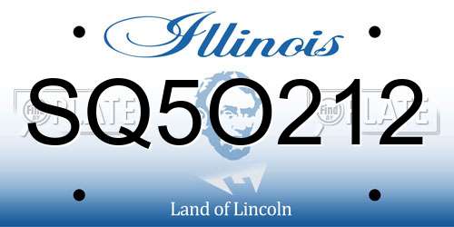 SQ5O212 Illinois License Plate