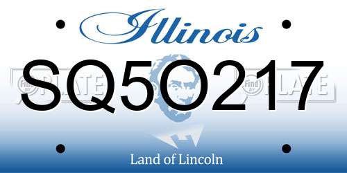 SQ5O217 Illinois License Plate