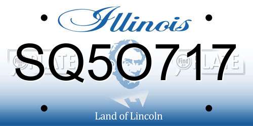 SQ5O717 Illinois License Plate