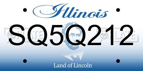 SQ5Q212 Illinois License Plate
