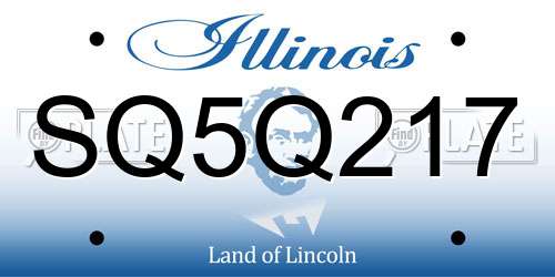 SQ5Q217 Illinois License Plate