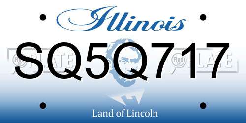 SQ5Q717 Illinois License Plate