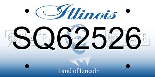SQ62526 Illinois License Plate