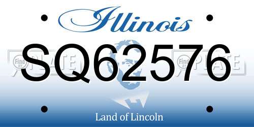 SQ62576 Illinois License Plate