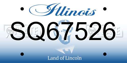 SQ67526 Illinois License Plate