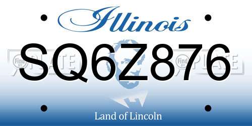 SQ6Z876 Illinois License Plate