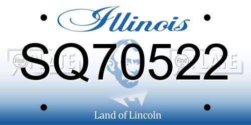 SQ70522 Illinois License Plate