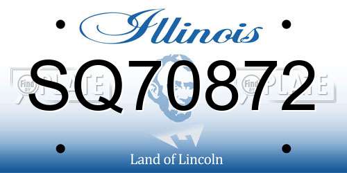 SQ70872 Illinois License Plate