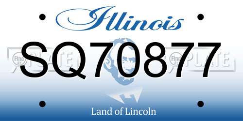 SQ70877 Illinois License Plate
