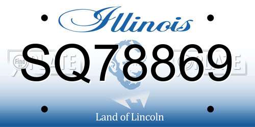 SQ78869 Illinois License Plate