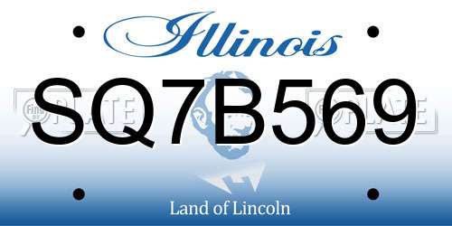 SQ7B569 Illinois License Plate