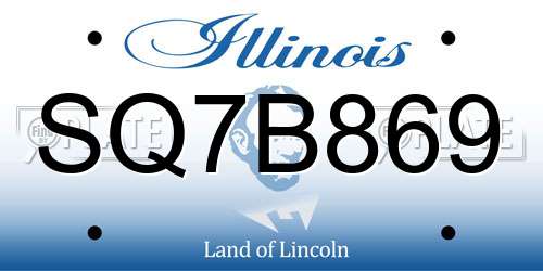 SQ7B869 Illinois License Plate