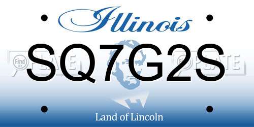SQ7G2S Illinois License Plate