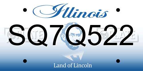 SQ7Q522 Illinois License Plate