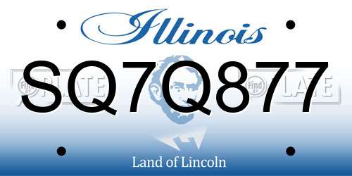 SQ7Q877 Illinois License Plate