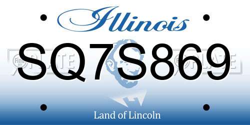 SQ7S869 Illinois License Plate