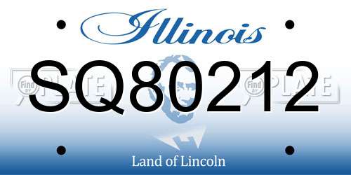 SQ80212 Illinois License Plate