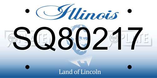 SQ80217 Illinois License Plate