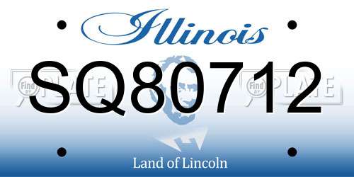 SQ80712 Illinois License Plate
