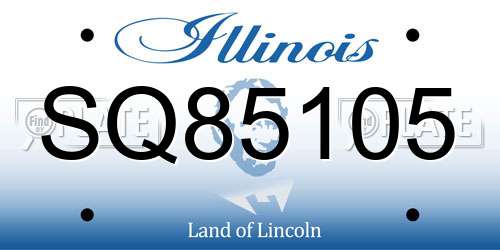 SQ85105 Illinois License Plate