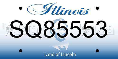SQ85553 Illinois License Plate