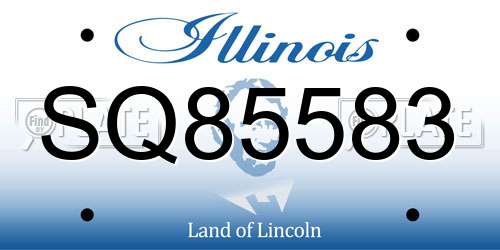SQ85583 Illinois License Plate
