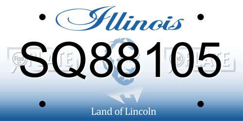 SQ88105 Illinois License Plate