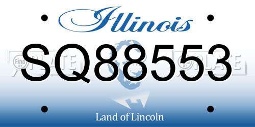 SQ88553 Illinois License Plate