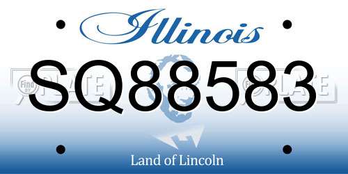SQ88583 Illinois License Plate