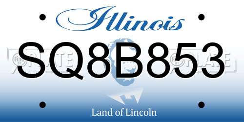 SQ8B853 Illinois License Plate