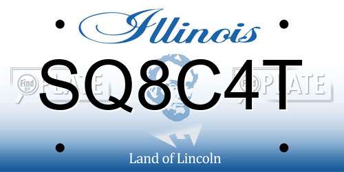 SQ8C4T Illinois License Plate