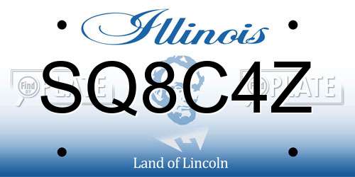 SQ8C4Z Illinois License Plate