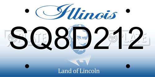 SQ8D212 Illinois License Plate