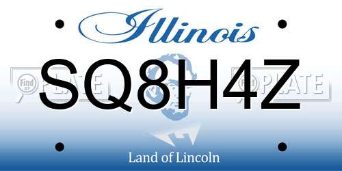 SQ8H4Z Illinois License Plate